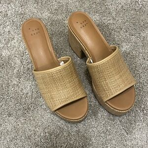 A New Day Women's Beige Woven Mules
